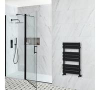 Radiador Toallero Plano - Negro - 825mm x 450mm - Lustro