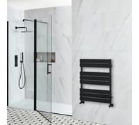 Radiador Toallero Plano - Negro - 825mm x 600mm - Lustro