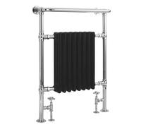 Radiador Toallero Tradicional con Barra Porta Toallas - Cromado/Negro - 960mm x 673mm - Elizabeth