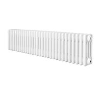 Radiador Tradicional Horizontal 4 Columnas - Blanco | 300mm x 1370mm | Acero 1.5mm 1519 W | Soportes, Kit, Cepillo | Garantía 15 Años | Calefacción Eficiente y Elegante
