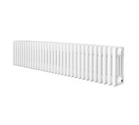 Radiador Tradicional Horizontal 4 Columnas - Blanco | 300mm x 1505mm | Acero 1.5mm 1672 W | Soportes, Kit, Cepillo | Garantía 15 Años | Calefacción Eficiente y Elegante