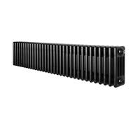 Radiador Tradicional Horizontal 4 Columnas - Negro | 300mm x 1505mm | Acero 1.5mm 1672 W | Soportes, Kit, Cepillo | Garantía 15 Años | Calefacción Eficiente y Elegante