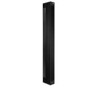 Radiador Tradicional Vertical 4 Columnas - Negro | 1800mm x 290mm | Acero | 1728W | Soportes, Kit, Cepillo | Garantía 15 Años | Calefacción Eficiente y Elegante