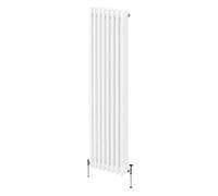 Radiador Tradicional Vertical de 3 columnas 1800mm x 382 mm | Blanco | Acero | Montado en pared | Kit de fijación y soportes + Cepillo de limpieza GRATIS | Calefacción estufa calefactor