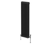 Radiador Tradicional Vertical de 3 columnas 1800mm x292mm | Negro | Acero | Montado en pared | Kit de fijación y soportes + Cepillo de limpieza GRATIS | Calefacción estufa calefactor