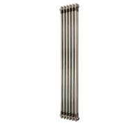 Radiador Vertical Tradicional 1500 x 290 mm 2 Columnas Acero - Metal Crudo Estilo Industrial 899W Incluye Soportes, Kit de Instalación y Cepillo