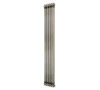Radiador Vertical Tradicional 1800 x 290 mm 2 Columnas Acero - Metal Crudo Estilo Industrial 1071W Incluye Soportes, Kit de Instalación y Cepillo