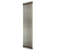 Radiador Vertical Tradicional 1800 x 470 mm 2 Columnas Acero - Metal Crudo Estilo Industrial 1786W Incluye Soportes, Kit de Instalación y Cepillo