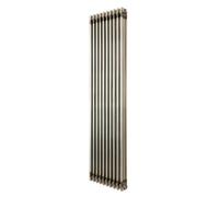 Radiador Vertical Tradicional 1800 x 470 mm 3 Columnas Acero - Metal Crudo Estilo Industrial 2665W Incluye Soportes, Kit de Instalación y Cepillo