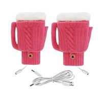 Radiadores Roca Hierro Guantes cálidos de calefacción eléctrica de Invierno, Guantes USB de Felpa, Guantes de calefacción eléctrica para Ordenador, Guantes con Forma de Jarra de (Hot Pink, One Size)