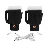 Radiadores Roca Hierro Guantes cálidos de calefacción eléctrica de Invierno, Guantes USB de Felpa, Guantes de calefacción eléctrica para Ordenador, Guantes con Forma de Jarra de (Black, One Size)