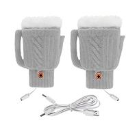 Radiadores Roca Hierro Guantes cálidos de calefacción eléctrica de Invierno, Guantes USB de Felpa, Guantes de calefacción eléctrica para Ordenador, Guantes con Forma de Jarra de (Grey, One Size)