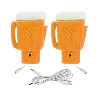 Radiadores Roca Hierro Guantes cálidos de calefacción eléctrica de Invierno, Guantes USB de Felpa, Guantes de calefacción eléctrica para Ordenador, Guantes con Forma de Jarra de (Yellow, One Size)