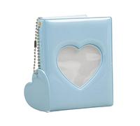 RadianceBiz Álbum con Colgante de Corazón, Organizador Tipo Espejo, Portatarjetas de Fotos de 7,6 Cm para Tarjetas de Visita, Entradas, Día de, Azul