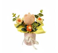 RadianceBiz Ramo de Tulipanes Tejidos Croché Flores Artificiales Prearmado Artesanía Cuidadosa sin Necesidad de Agua Adecuado para Regalo Mesa Auxiliar Sala de, Cubo Tulipán Amarillo
