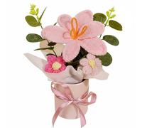 RadianceBiz Ramo de Tulipanes Tejidos Croché Flores Artificiales Prearmado Artesanía Cuidadosa sin Necesidad de Agua Adecuado para Regalo Mesa Auxiliar Sala de, Porta Bolígrafos Tulipán Rosa