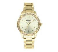 Radiant - Colección Shiny Pastels- Reloj analógico de Cuarzo. Reloj de Pulsera para Mujer. Reloj de Brazalete Dorado con Esfera a Tono y pedrería Blanca en el Bisel. 3ATM. 38mm.