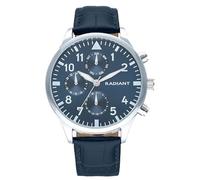 Radiant - Colección Caiman - Reloj analógico. Reloj de Pulsera para Hombre. Reloj de Brazalete con Esfera Azul y Plateada y Correa de Piel Sintética. Tamaño 43mm. 5ATM.