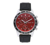 Radiant - Colección Canarias - Analógico. Pulsera para Hombre. Brazalete con Esfera Roja y Correa Negra de Cuero. Tamaño 45mm. 5ATM.