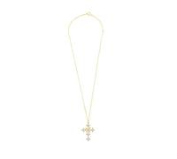 Radiant - Colección Cruces- Collar Gold piedras para Mujeres, de Plata bañado en Oro de 24 quilates. Con motivo de cruz. Diseño elegante y sofisticado.