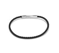 Radiant - Colección Espiga - Pulsera Fina de Polipiel Negra para Hombre, Brazalete con Elegancia Casual y Urbana para Estar Siempre a la Moda.