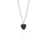 Radiant - Colección Lombok- Collar de Cadena Plateada y Placa Negra para Hombre, Lujo y Elegancia para un Estilo Distinguido.
