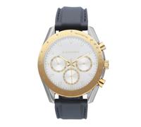 Radiant - Colección Marlon - Reloj analógico. Reloj de Pulsera para Hombre. Reloj de Brazalete con Esfera Plateada y Correa Marrón de Silicona. Tamaño 44mm. 5ATM.