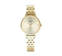 Radiant - Colección Sri Lanka - Reloj analógico de Cuarzo. Reloj de Pulsera para Mujer. Reloj de Brazalete con Esfera Dorada y Correa de Acero Inoxidable. Tamaño 33,5mm. 3ATM.