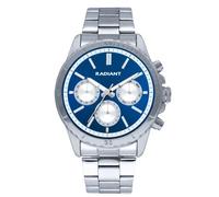 Radiant - Colección Tech - Reloj analógico. Reloj de Pulsera para Hombre. Reloj de Brazalete con Esfera Azul y Correa Plateada de Metal. Tamaño 44mm. 5ATM.