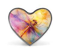 Radiant Dragonfly Brooch Pins Heart Badge Collar Lapel Pins Dress Coat Accessories for Women Men