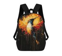 Radiant Flight Contemporary Expressionist Hummingbird Mochila Infantil, Mochila Escolar Para Niños, Mochila Escolar Infantil Con Estampado 3D De Dibujos Animados, Mochila De Gran Capacidad Para Niños