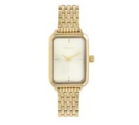 RADIANT - Reloj Analógico de Cuarzo para Mujer, Caja Rectangular de 39 mm Dorada, Esfera Dorada, Brazalete de Acero Dorado con Cierre Deployant, Pila Incluida, Resistente al Agua 3 ATM