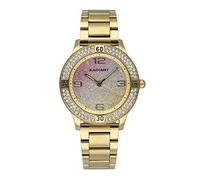 Radiant Reloj analógico para Mujer Colección Frozen. Reloj Dorado con Brazalete y Esfera Dorada y Rosa con Glitter. Bisel con pedrería. 3ATM. 38mm.