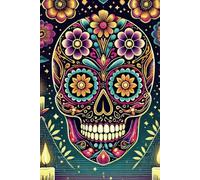 Radiant Sugar Skull Notebook: 6x9 Lined Journal with Candlelit Day of the Dead Design and 'Belongs To' Page