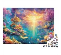 Radiante Puesta de Sol sobre un país acuático de Maravillas Puzzle De 1000 Piezas Mundo Submarino Perfecto Regalo para Niños, Niñas, Hombres Y Mujeres 52x38cm/1000pcs
