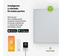 RadiantSmart IR Calentador | Calentador Infrarrojo | Termostato Externo | 600 W | Eficiencia Energética Blumfeldt
