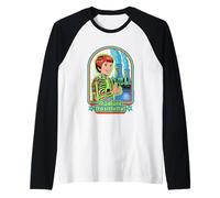 Radiate Positivity Sarcastic Retro Vintage Funny Adult Humor Camiseta Manga Raglan