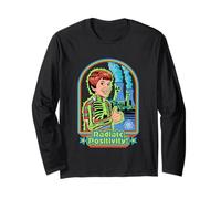 Radiate Positivity Sarcastic Retro Vintage Funny Adult Humor Manga Larga