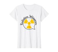 Radiation Whisperer - Burbuja del Habla con Signo de radiación Camiseta gráfica económica, Mujer, Blanco, M