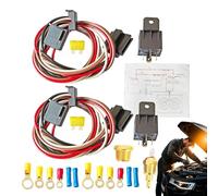 Radiator Fan Relay Kit, Wiring Harness Automotive, 12v 40a Engine Cooling Fan Motor Relay, Temperature Sensor for Home & Stations, Control, Vehicle Owners