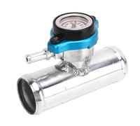 Radiator Inline Filler Neck 38mm | 1.5in OD Aluminum with Temperature Display Cap | Coolant Hose Filler Neck for Car Radiator Systems/Powerplant Cooling Mods | T6061 Polished