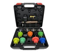 Radiator Pressure Tester Kit, Test Tool Set, 13.39x11.81x3.94 Inches Automotive Engine Compression with 14 Pieces, Vacuum Coolant Refill Kit for Fast Leak Detection, Car Repair