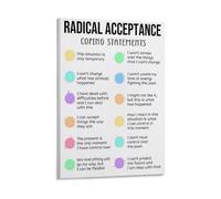 Radical Acceptance Inspirational Quote Poster Mindfulness and Self-Compassion Wall Art(Unframed,12X18inch(30X45cm))