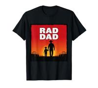 Radical Papá Padre e Hijo Rodeo Cowboys Oeste Atardecer Camiseta