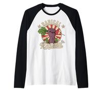 Radical Rábano Divertido Vegano Retro Vegetariano a Base de Plantas Camiseta Manga Raglan