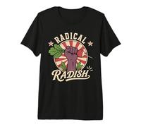 Radical Rábano Divertido Vegano Retro Vegetariano a Base de Plantas Camiseta Premium