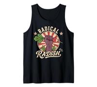 Radical Rábano Divertido Vegano Retro Vegetariano a Base de Plantas Camiseta sin Mangas