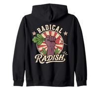 Radical Rábano Divertido Vegano Retro Vegetariano a Base de Plantas Sudadera con Capucha