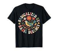 Radicalizado por Basic Decency Retro Bird Peace Women Camiseta