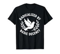 Radicalizado por la Decencia Básica Activista por la Justicia Social Camiseta gráfica económica, Hombre, Negro, XL